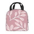 thumbnail image 3 of ZNDUO Reusable Lunch Bag, Insulated Lunch Bag for Women Men - Pink Leaf Texture Tote Lunch Bag, Picnic School Work Office, 3 of 9