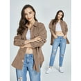 thumbnail image 2 of SSLR Womens Corduroy Shacket Jacket Shirt Oversized Button Down Shirts Long Sleeve Casual Tops, 2 of 8
