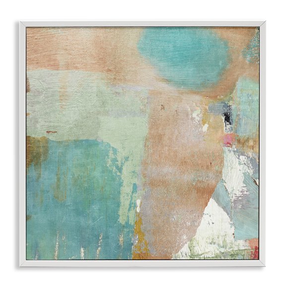 Stupell Industries Rustic Paint Strokes Abstract Painting White Framed Art Print Wall Art, 12 x 12