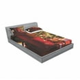 thumbnail image 3 of Ambesonne Christmas Fitted Sheet & Pillow Sham Set, New Year Xmas Trees, Twin, Red Yellow, 3 of 3