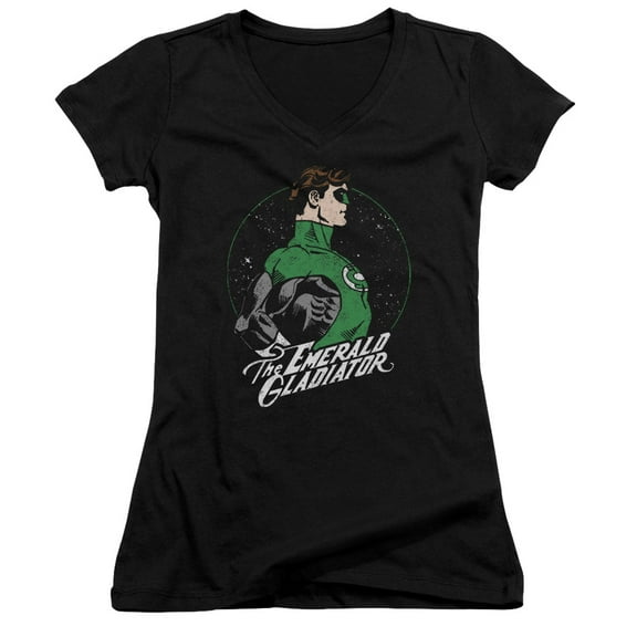 DC Comics Star Gazer Junior Women's V-Neck T-Shirt Black