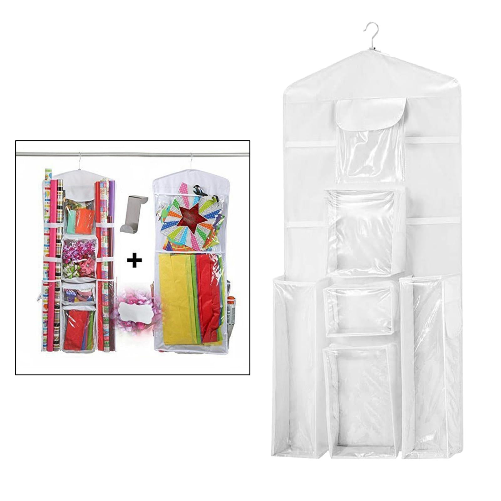 EXLIFBAG Wrapping Paper Storage, Gift Wrap Organizer Holder Double