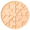 thumbnail image 1 of Silicone Heat Resistant Mat, Hot Pad, Trivet, with Snowflake Pattern for Ventilation, Non-Slip, 19 cm Diameter, Protects Tables and Countertops from Hot Dishes, Pots, Pans, Bowls, Mugs, Peach Colour, 1 of 1