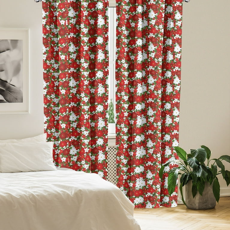 Ambesonne Christmas Curtains Holly