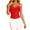 Red, variant on Aihuaihua Y2k Lace Mesh Corset Top Women Lace up Strappy Boned Bustier Cami Tank Tops Streetwear Pink L