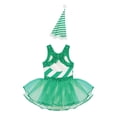 thumbnail image 2 of YiZYiF Kids Girls Sequin Stripe Ballet Leotard Tutu Dress Christmas Dance Figure Skating Costumes Green 4, 2 of 7