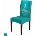 thumbnail image 4 of Chair Covers for Dining Room Set of 4,Christmas Gold Stripe Tree Stretch Seat Protector Removable Washable Chairs Slipcovers for Kitchen Banquet Wedding Hotel,Xmas Trees on Pink, 4 of 6