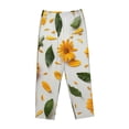 thumbnail image 4 of Daiia Sunny Yellow SunFlower Women's Sleep Pant with Pockets and Drawstring,Pajama Pants-Small, 4 of 9