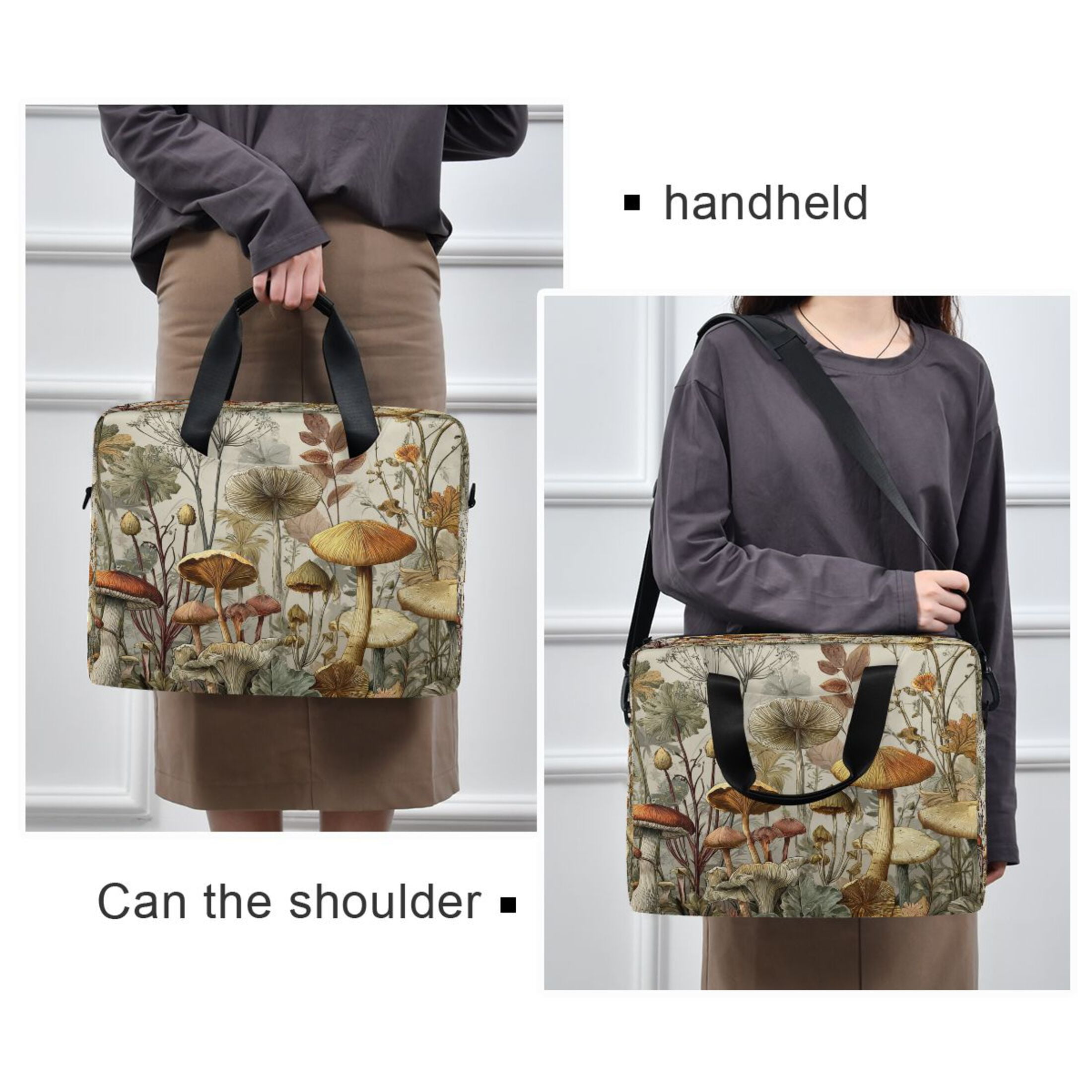 Laptop Bag Laptop Briefcase 15.7 x 3 x 11.8 Inches Laptop Bag Briefcases Laptop Storage Travel Laptop Bag Work Laptop Bag Gray Mushroom