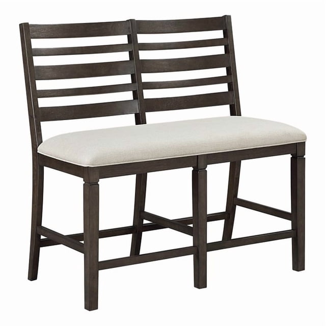 Lexicon Victoria Textured Fabric Counter Height Bench in Beige