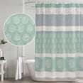 thumbnail image 5 of Farm Fruits Shower Curtain, Waterproof Shower Curtains for Bathroom, Watermelon Lemons Peach Green Grey Striped Washable Fabric Bathtub Curtain Set Bath Decor with 12 Hooks Stall 36"x72", 5 of 8