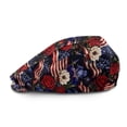 thumbnail image 2 of Chririnla 4th of July Flat Cap Featuring American Flag Floral, Soft Retro Polyester Forward Cap for Driving Outdoor, 2 of 4