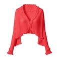 thumbnail image 5 of enyan Women's Long Sleeve Cardigan Sweaters Open Front Cropped Bolero Shrugs for Dresses（Red,One Size）, 5 of 5