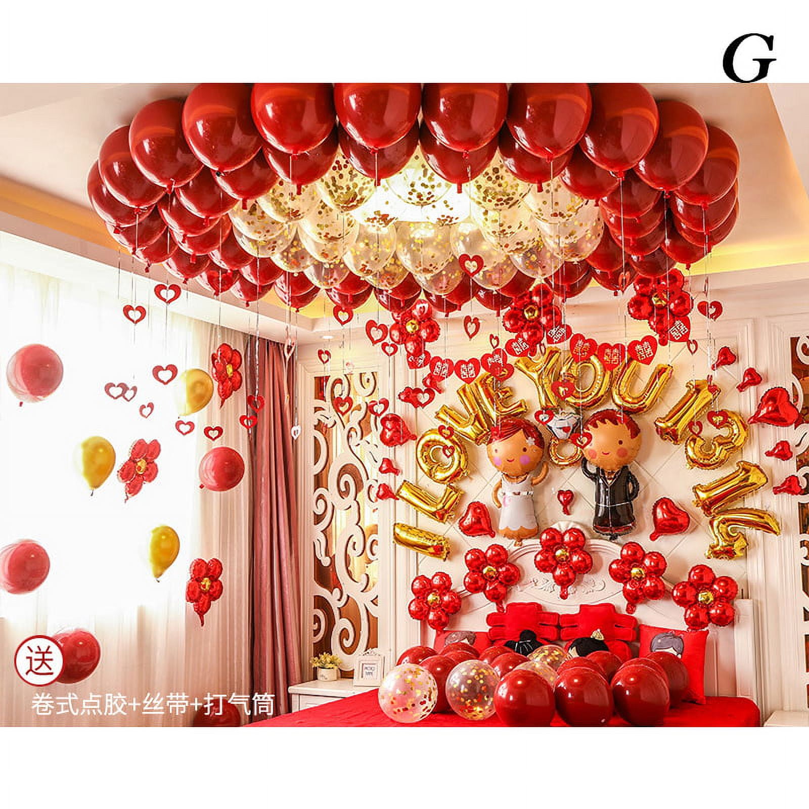 Romantic Birthday Balloon Decoration in Rose Gold Theme with Number Digits  | Mumbai
