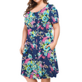 thumbnail image 6 of a.Jesdani Women's Plus Size Short Sleeve Pleated Casual Shirt Dress of Female, 6 of 9