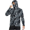 thumbnail image 2 of Handshe Summer Print Sun Protective Hoodie, Lightweight & Breathable UPF 50+ UV Defense with Face Mask and Fingerless Sleeves, Outdoor Running Hiking Fishing Rash Guard,Plus Size, 2 of 6