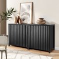 thumbnail image 2 of Finnhomy Sideboard Buffet Cabinet Modern Fluted Wood 4 Doors 69.3 Inches, 2 of 7