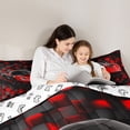 thumbnail image 5 of Castle Fairy Sport Car Twin Comforter Sets,Abstract Geometric Checkered Bedding Set, 5 of 8