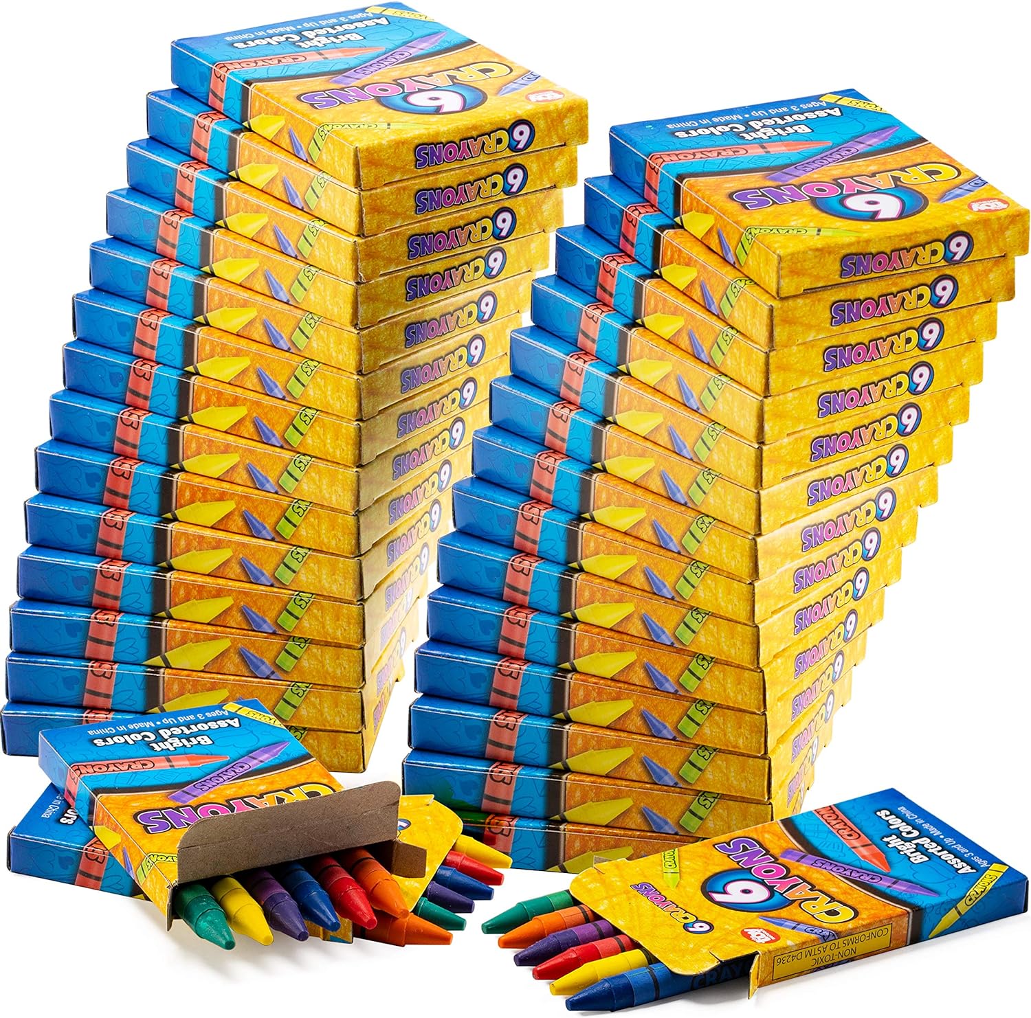 Crayones al por mayor Bedwina - Caja de 120 paquetes de 6, total 720 crayones, útiles escolares al por mayor para niños y niños pequeños, maestros y aulas, crayones de viaje no tóxicos, favores de fiesta, rellenos de bolsas de regalo 3