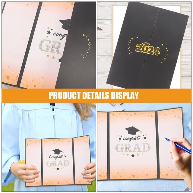 SWETRACE 2Pcs Graduation Guest Signature Book Black for Graduation Keepsake and Party Decor