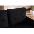 thumbnail image 4 of S-HOME Modern Plush Corduroy Upholstered Loveseat with Dual Side Pockets and Metal Legs, Sofa for Apartment, Black, 4 of 17