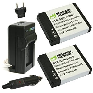 Wasabi Power GoPro HERO/HERO2 Charger with 2 Li-ion Batteries