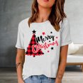 thumbnail image 2 of Christmas Shirts for Women Cute Christmas Tree Graphic Shirts Short Sleeve Crewneck Funny Print Tee Tops Gifts for Women, 2 of 4