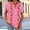 Hot Pink, variant on Floleo Women's Printed V-Neck Short Sleeved Shirt Casual Loose Henry T-Shirt Loose Fitting Button up Front Shirt Women's Daily Summer Casual Top(Navy,S)