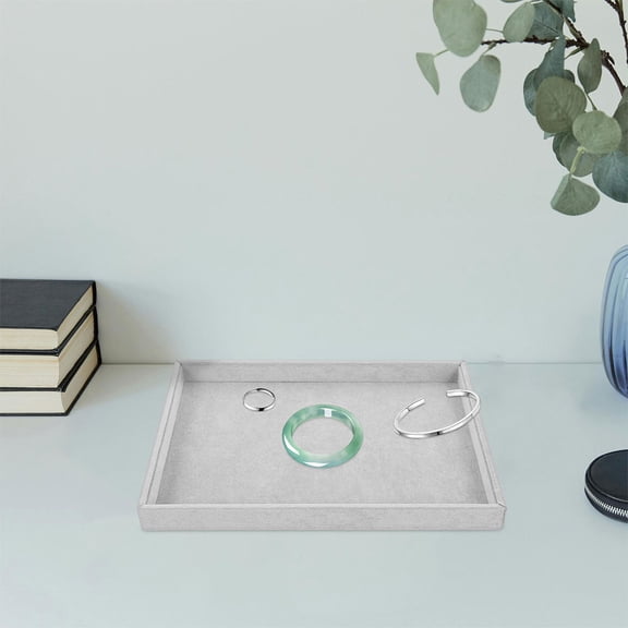 Homoyoyo Grey Jewelry Dish Tray Organizer for Dresser and Vanity, Stylish and Easy Storage Solution for Accessories