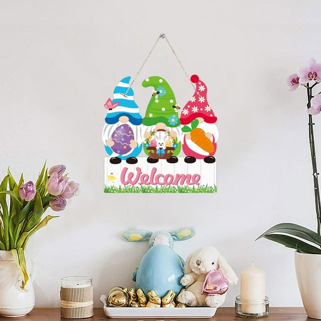 Letrero de Puerta con Conejito de Pascua, ¡Feliz Pascua!, para Fiestas Al Aire Libre, Decoración para Porche, Venta Al Por Mayor