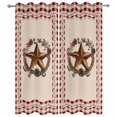 thumbnail image 4 of Outdoor Curtains for Patio Waterproof Barn Star Wreath Indoor/Outdoor Curtain Tiebacks Berry Red Buffalo Plaid Privacy Curtain Sun Block Grommet Drapes for Pergolas Gazebo Porch 2 Panel 54x108 Inch, 4 of 9