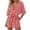Red, variant on Short Rompers for Women Dressy Casual Striped Button Up Short Sleeve Jumpsuit Shorts with Belt Pockets (XL, Green)