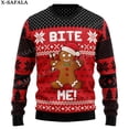 thumbnail image 4 of Suéteres de punto navideños con diseño divertido de hombre de jengibre, comida, regalo divertido de Navidad y Halloween, jerséis para parejas, fiestas, unisex, informales, 3, 4 of 5