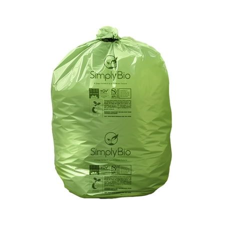 Simply Bio 55 Gal. 1.57 Mil. Compostable Trash Bags with Flat Top Eco-Friendly Heavy-Duty (12-Count)