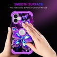 thumbnail image 7 of Casetego for iPhone 16 Plus Case,Glow in The Dark Three Layer Heavy Duty Shockproof Full Body Protection Hard Plastic Bumper+Soft Silicone Protective Case,Purple Butterfly, 7 of 7