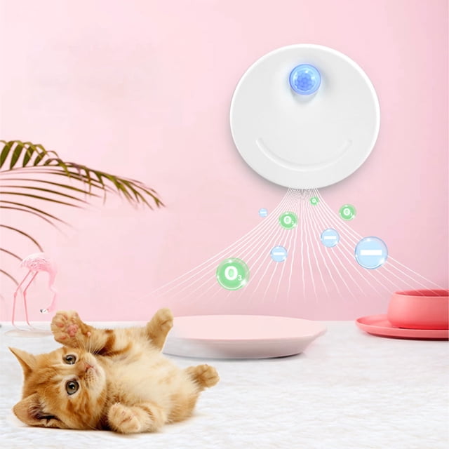 Desodorante de arena para mascotas Eliminador de olores inteligente | Removedor automático de olores con sensor de infrarrojos | Recargable 2600mAh | Sin olor | ABS | Blanco | 1 pieza | Multiusos