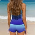 thumbnail image 6 of WAVSUF Girls Gradient Tankini 2 Piece Round Neck Sleeveless Top and Short Summer Beach Surfing Holiday Swimsuit Blue 10-12, 6 of 9