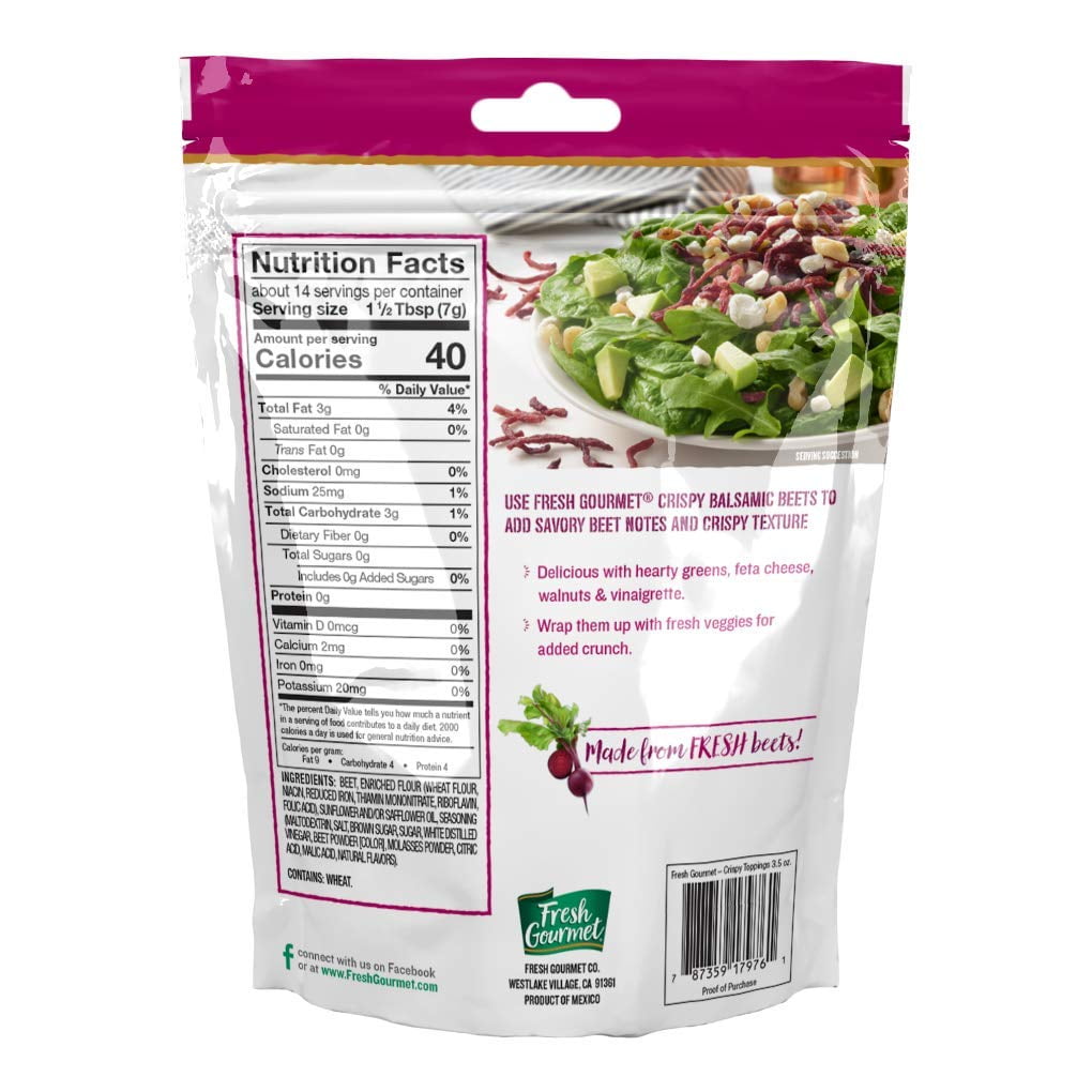 Fresh Gourmet Crispy Balsamic Beets | 3.5 Ounce (Pack of 20)