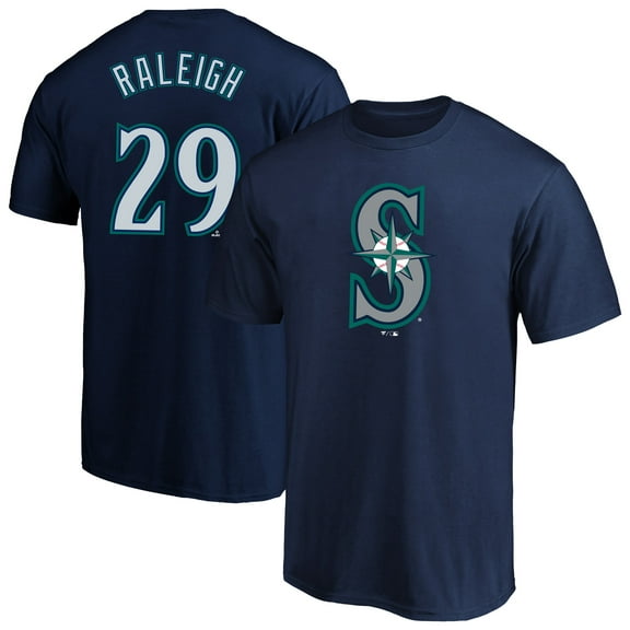 Men's Fanatics Cal Raleigh Navy Seattle Mariners Big & Tall Name & Number T-Shirt