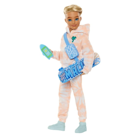 Barbie Dream Besties Ken Fashion Doll with 9 Summer & Skateboard Themed Accessories