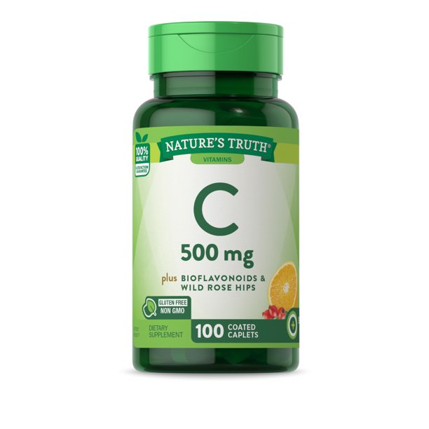 Vitamin C with Rose Hips and Bioflavonoids 500mg 100 Caplets