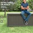 thumbnail image 2 of Bifanuo 150 Gallon Deck Box, Outdoor Storage Box, Large Waterproof Resin Indoor Storage Box with Built-in Steel Beams for Patio, Cushions, Pool Supplies, 2 of 6