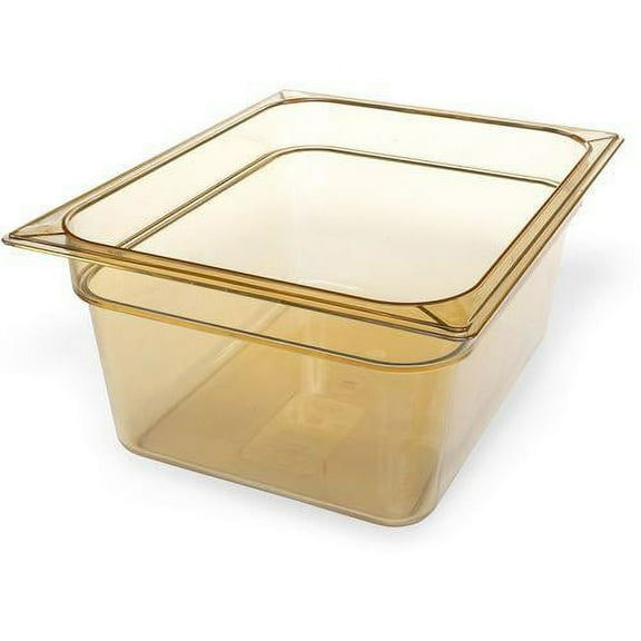 Carlisle 10422B13 8.7 Quart 10.38" x 12.75" x 6" Plastic StorPlus High Heat Food Pan - Amber