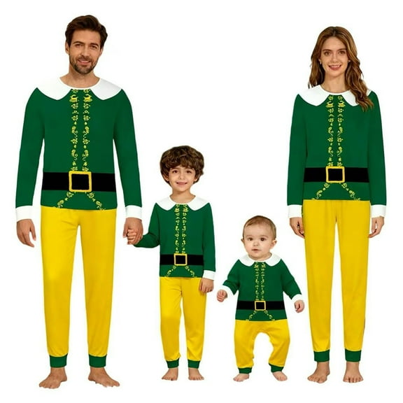Christmas Pajamas Family Matching Christmas Classic Movie Pattern Print Family Matching Merry Christmas Pajamas Sleepwear Family Outfit Pants Loungewear Set Green