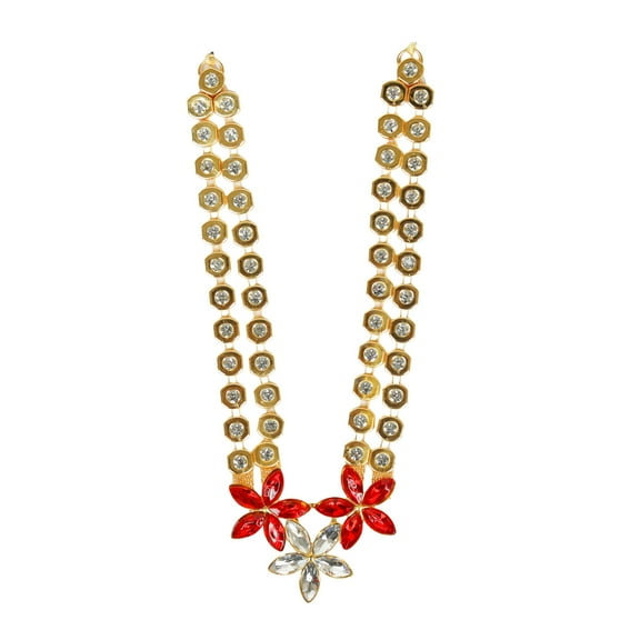 Single Multicolor Mala Set for Laxmi Ganesh/Devi Maa/Radha Krishna/Indian Traditional God Goddess Haar Sringar Set Deities jewellary Set for All God Idol Statue Festival(Size:- 8 Inches )