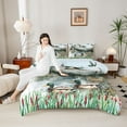 thumbnail image 4 of jejeloiu Mallard Full Size Comforter Sets,Rustic Plant River Bedding Comforter Set,Vintage Flowers Pattern Bedding Sets For Men Women,Luxury Bedroom Decor Reversible,3 Pieces, 4 of 8