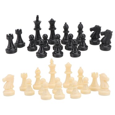 32pcs Standard Chess Pieces Plastic Chess Set, Board Game Replacement Accessories For Entertainment Or Tournament Black White Chessmen, King Height 49mm Without Chessboard