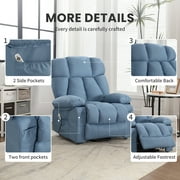 JONPONY Power Lift Recliner Chair Recliners for Elderly with Heat and Massage Recliner Chair for Living Room with Infinite Position and Side Pocket,USB Charge Port,Blue
