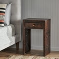 thumbnail image 3 of Traditional Handcrafted End Table with Storage Drawer Wood-Look Mango Wood Living Room Bedroom Compact 18x13x27.25 Inches Sophisticated Design, 3 of 9