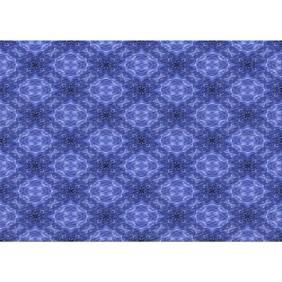 Ahgly Company Indoor Rectangle Patterned Sky Blue Dress Blue Area Rugs, 7' x 10'